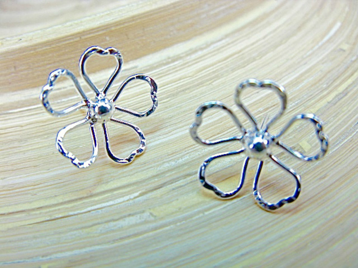 Flower Fiigree 925 Sterling Silver Stud Earrings