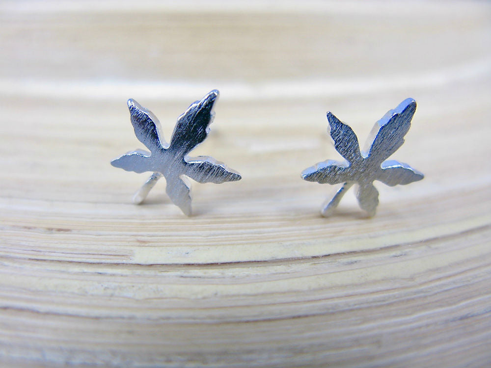 Maple Leaf 925 Sterling Silver Stud Earrings