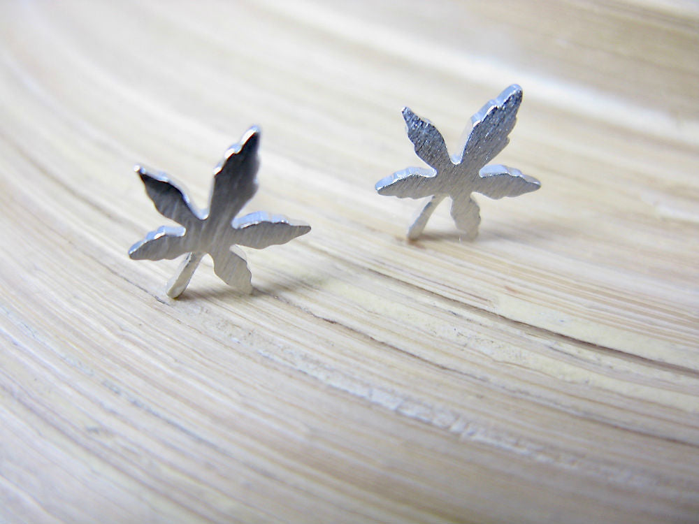 Maple Leaf 925 Sterling Silver Stud Earrings