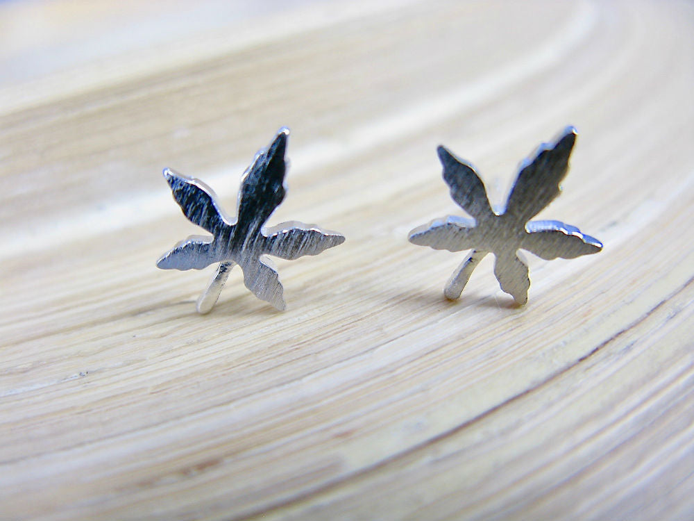 Maple Leaf 925 Sterling Silver Stud Earrings