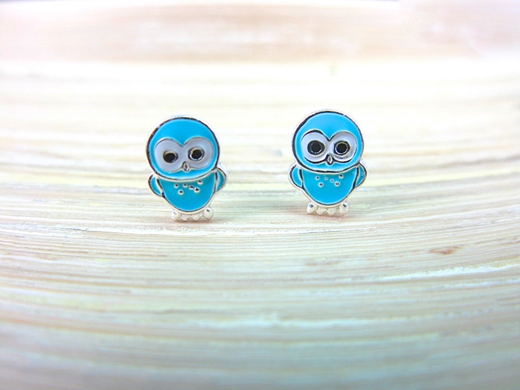 Owl 925 Sterling Silver Stud Earrings