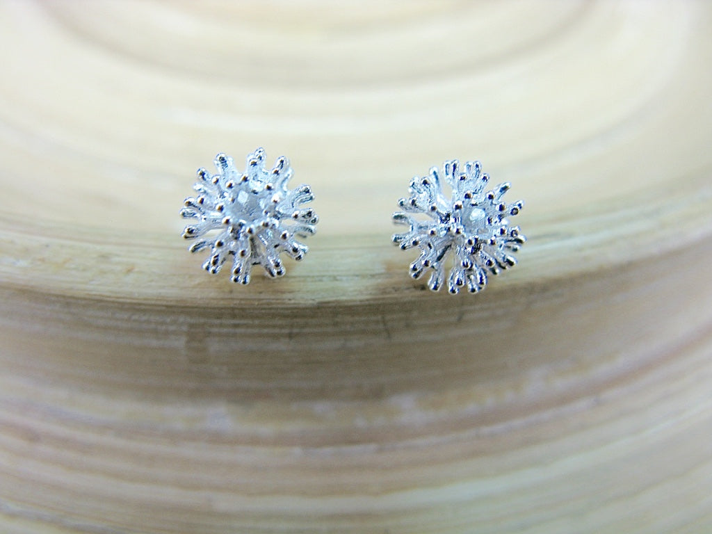 Abstract Flower Firework 925 Sterling Silve Stud Earrings