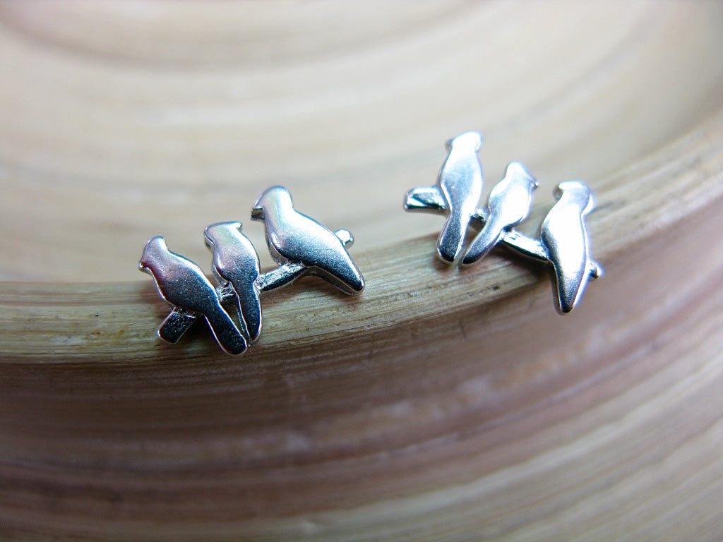 Three Birds 925 Sterling Silver Stud Earrings
