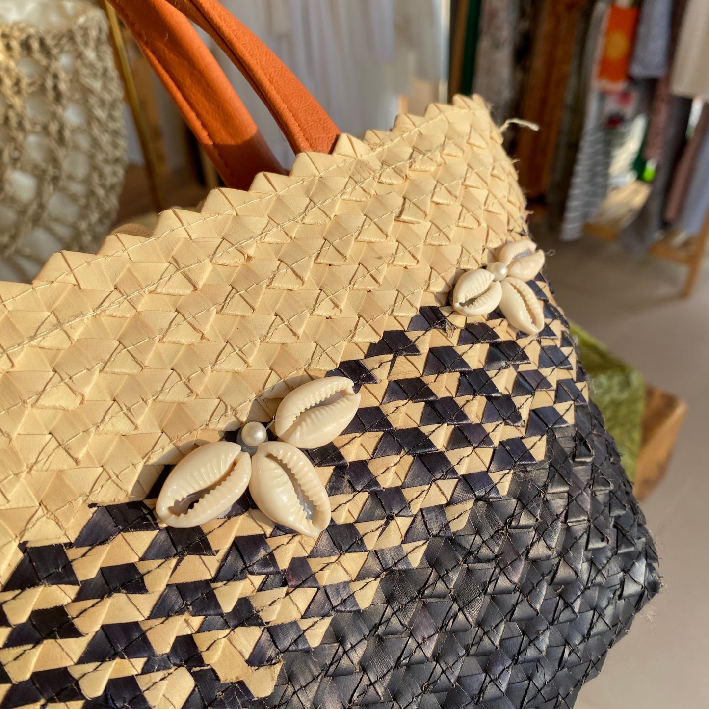 Handwoven Rattan Sea Shell Bag | Small