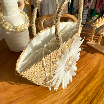 Handwoven Feather Tote Bag