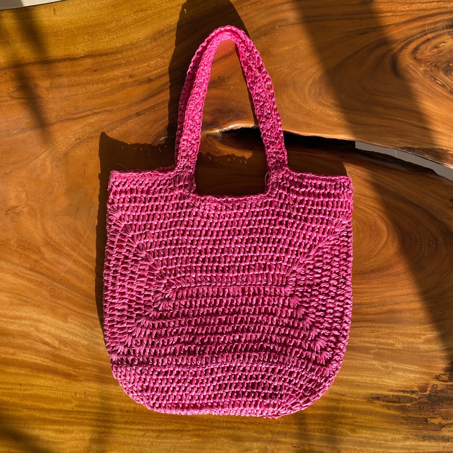 Shocking Pink Straw Bag