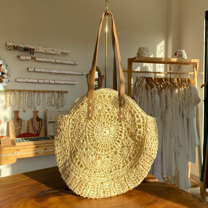 Natural Beige Straw Bag