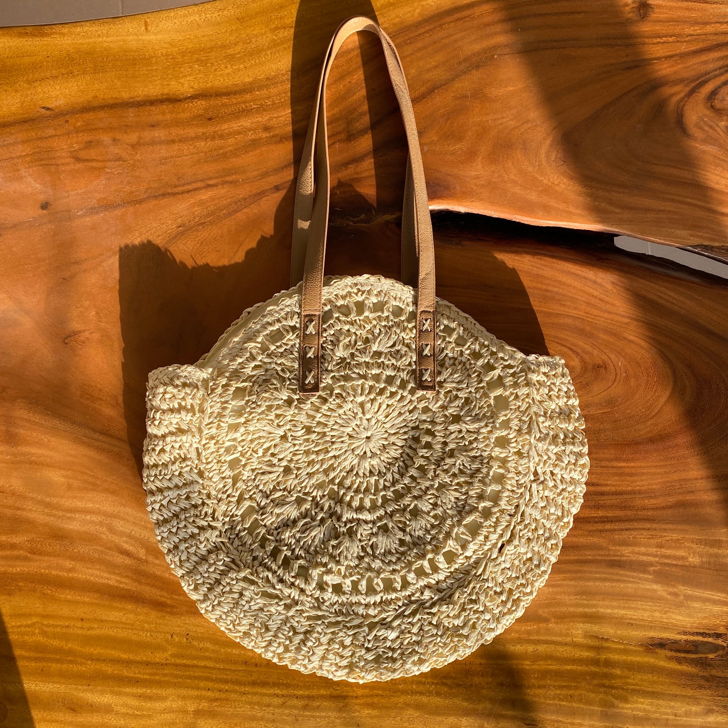 Natural Beige Straw Bag