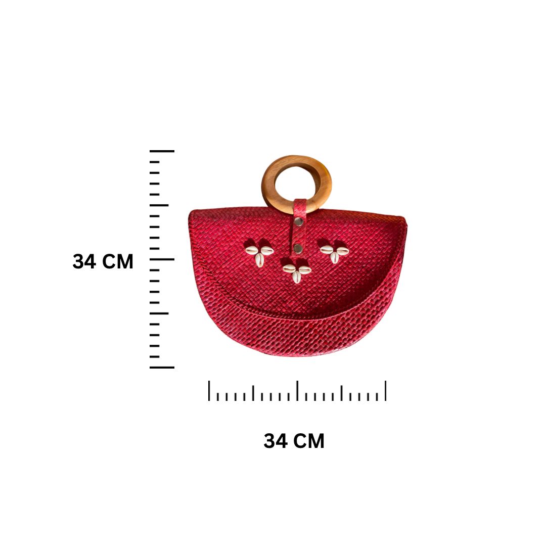 Simple Rattan Handbag | Red