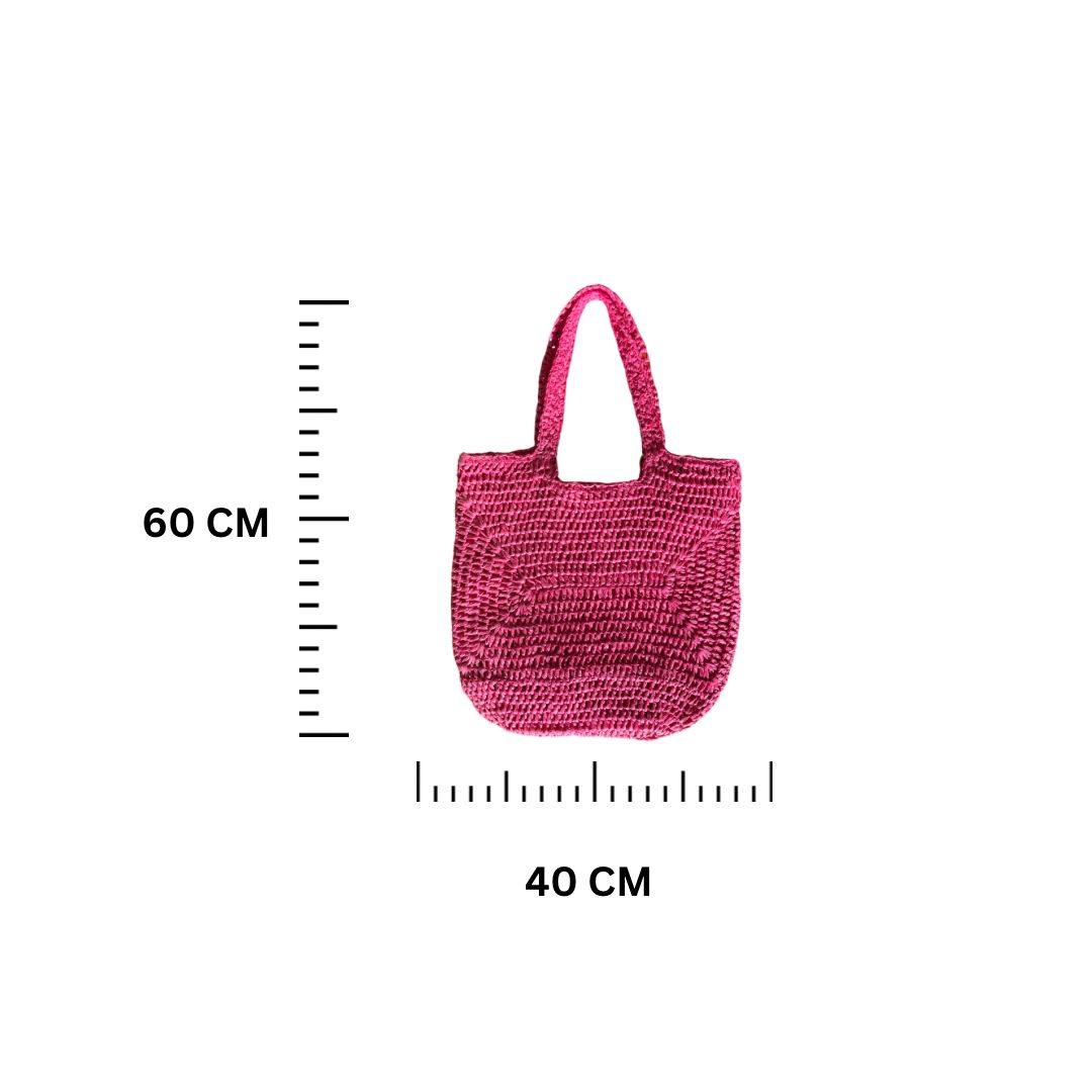 Shocking Pink Straw Bag