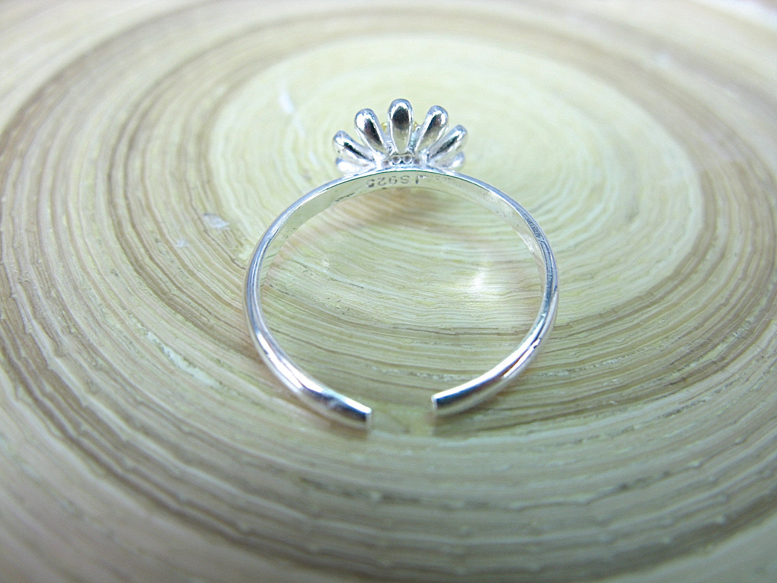 Sunflower Two Tone Gold Plated 925 Sterling Silver Ring