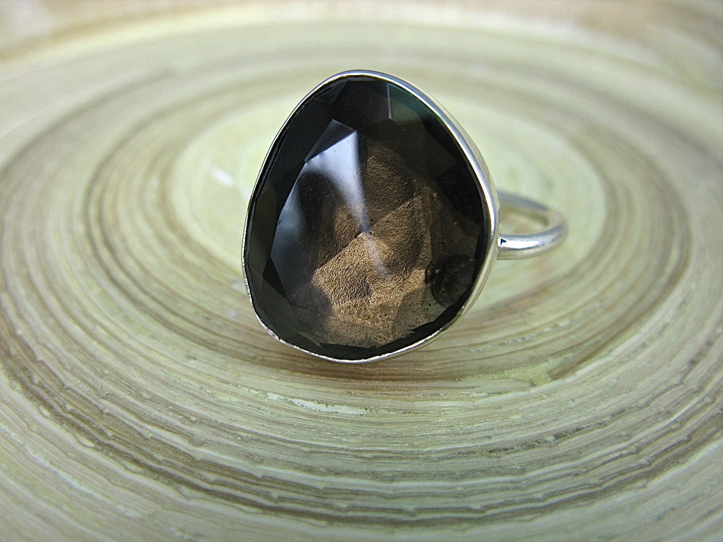 Large Smoky Quartz Large 925 Sterling Silver Ring