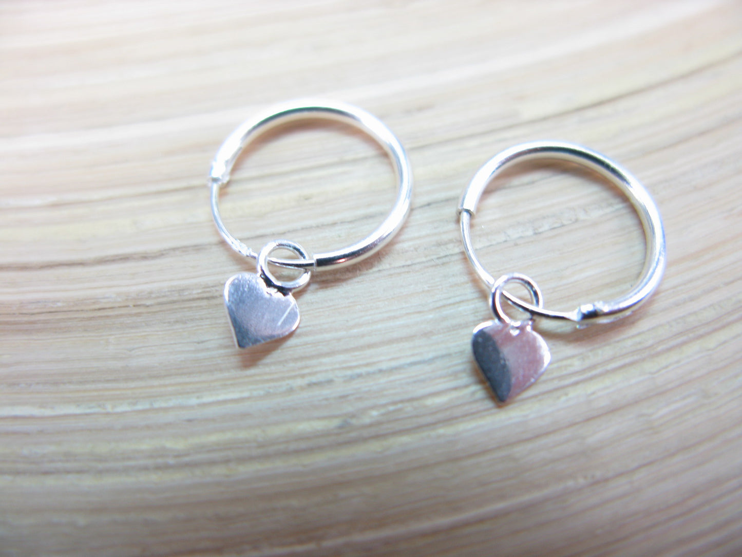 Heart 925 Sterling Silver Hoop Earrings