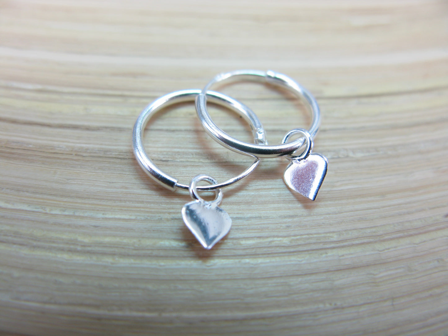 Heart 925 Sterling Silver Hoop Earrings