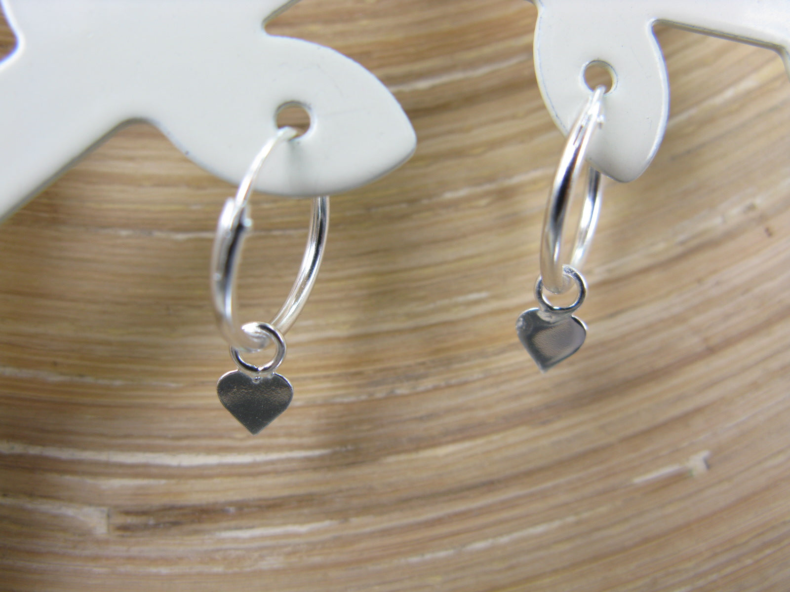 Heart 925 Sterling Silver Hoop Earrings