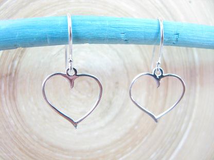 Filigree Heart Dangle Earrings in 925 Sterling Silver