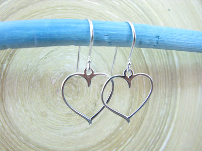 Filigree Heart Dangle Earrings in 925 Sterling Silver