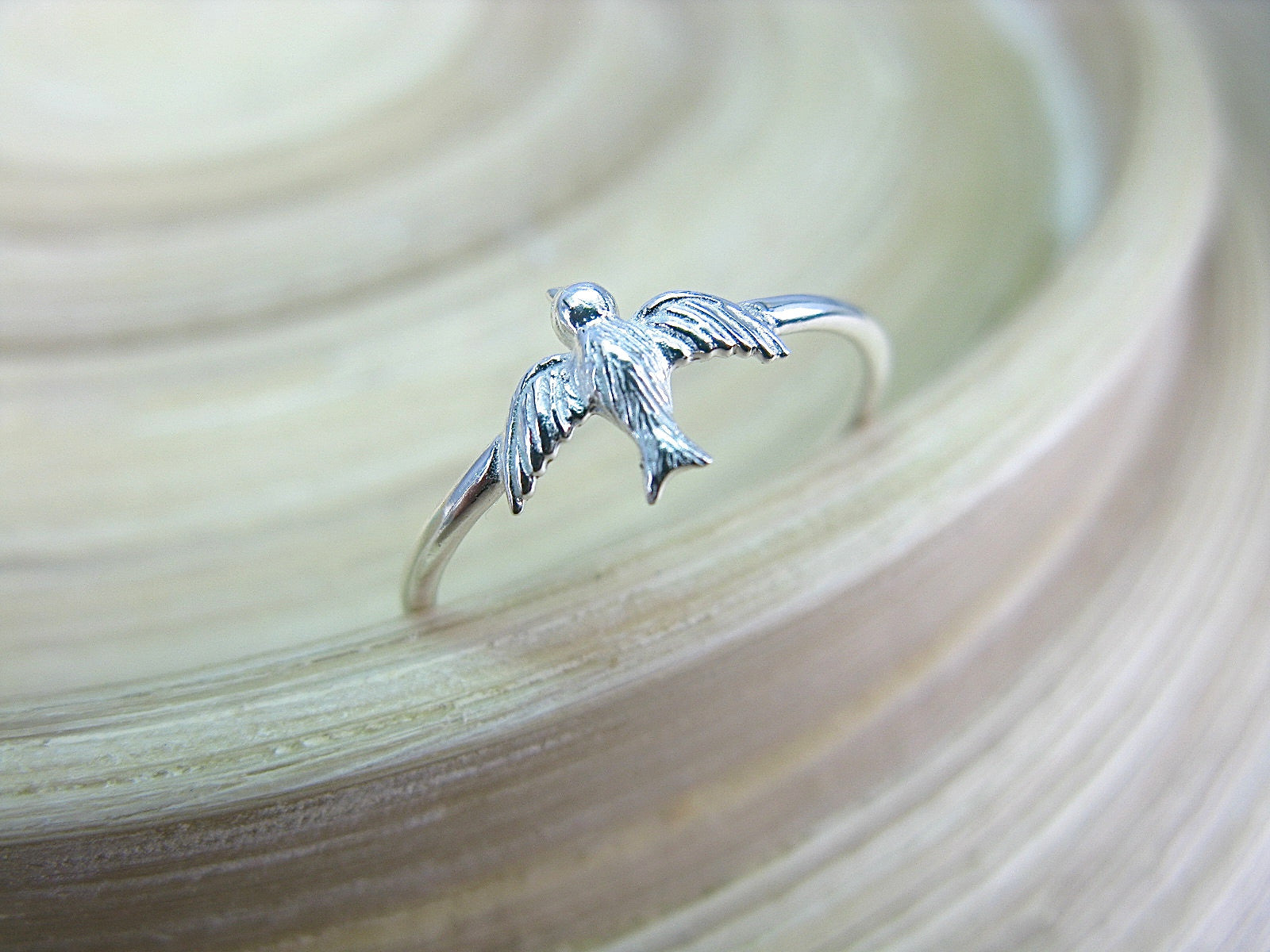 Flying Bird 925 Sterling Silver Ring Ring - Faith Owl