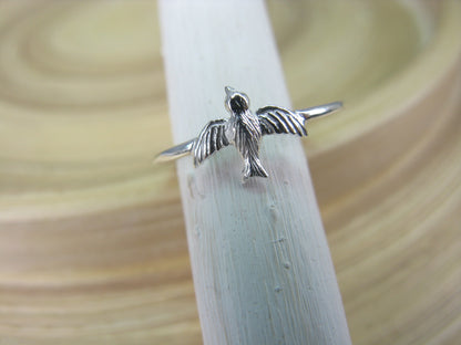 Flying Bird 925 Sterling Silver Ring Ring - Faith Owl