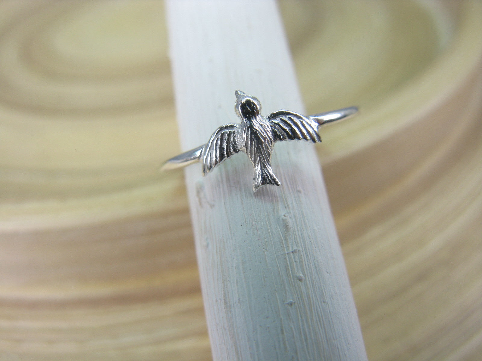 Flying Bird 925 Sterling Silver Ring Ring - Faith Owl