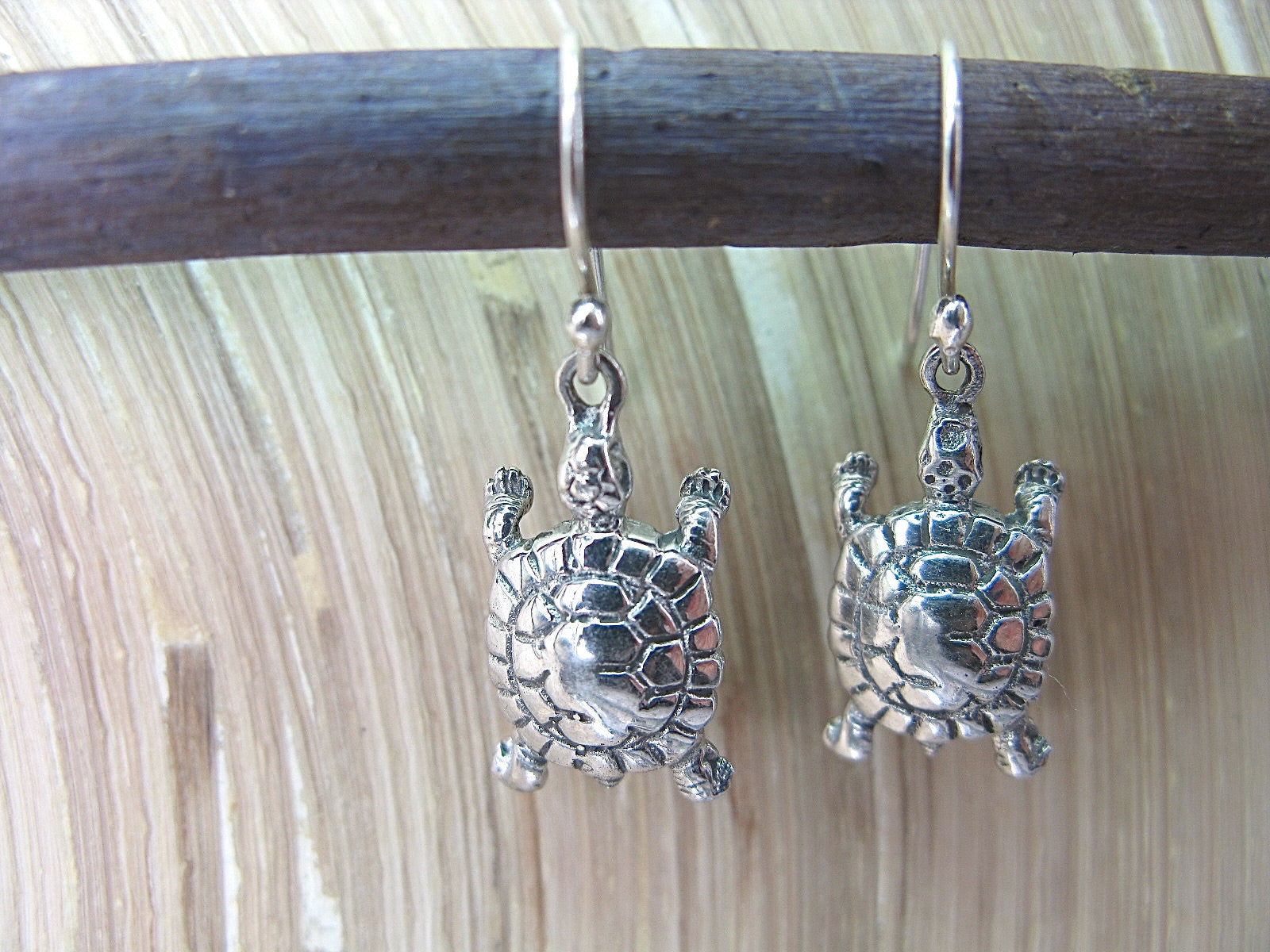 Turtle Dangle Earrings in 925 Sterling Silver