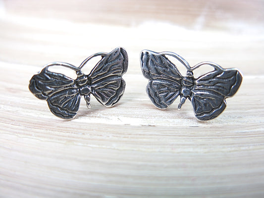 Butterfly Tribal Crafted 925 Stertling Silver Earrings Stud Stud - Faith Owl