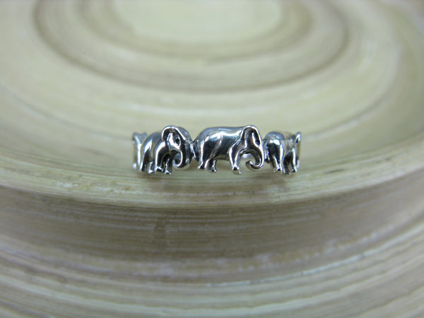 Elephant Oxidized Ring in 925 Sterling Silver