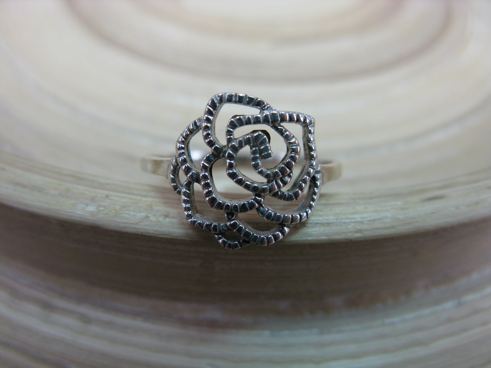 Rose Filigree Ring in 925 Stelring Silver