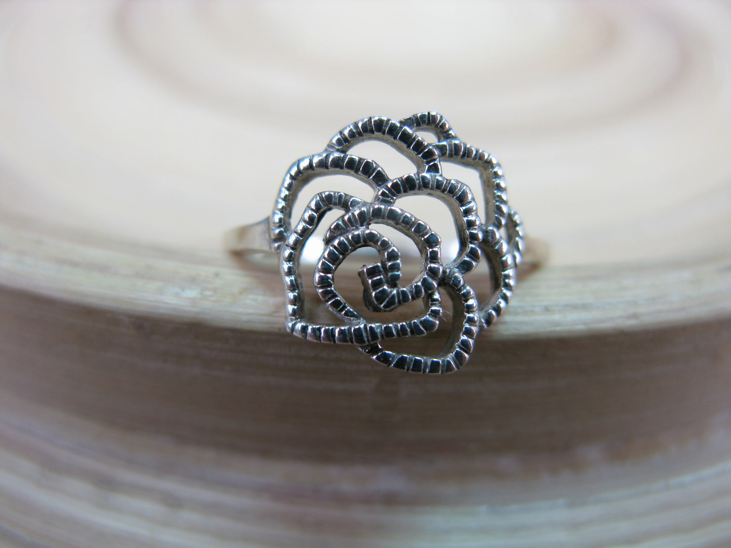 Rose Filigree Ring in 925 Stelring Silver