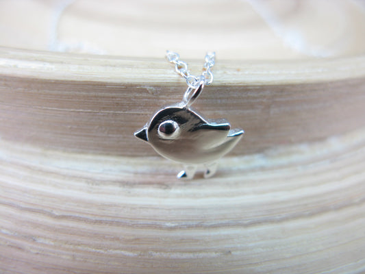 Origami Bird Pendant Chain Necklace in 925 Sterling Silver