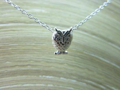 Owl Pendant Chain Necklace in 925 Sterling Silver