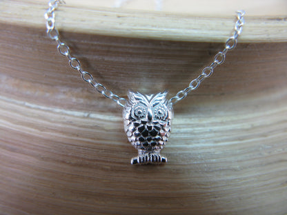 Owl Pendant Chain Necklace in 925 Sterling Silver