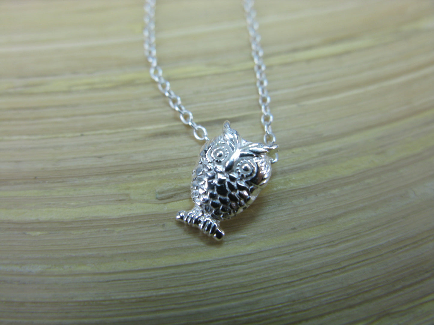 Owl Pendant Chain Necklace in 925 Sterling Silver