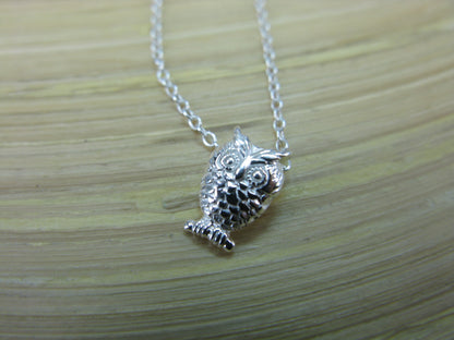 Owl Pendant Chain Necklace in 925 Sterling Silver