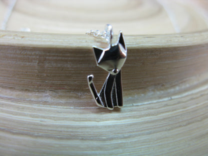 Origami Fox Pendant Chain Necklace in 925 Sterling Silver