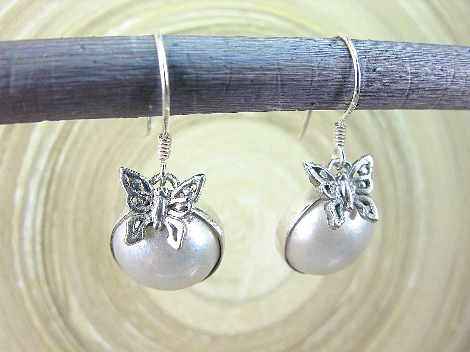 Butterfly Mother of Pearl 925 Sterling Silver Earrings Earrings Faith Owl - Faith Owl