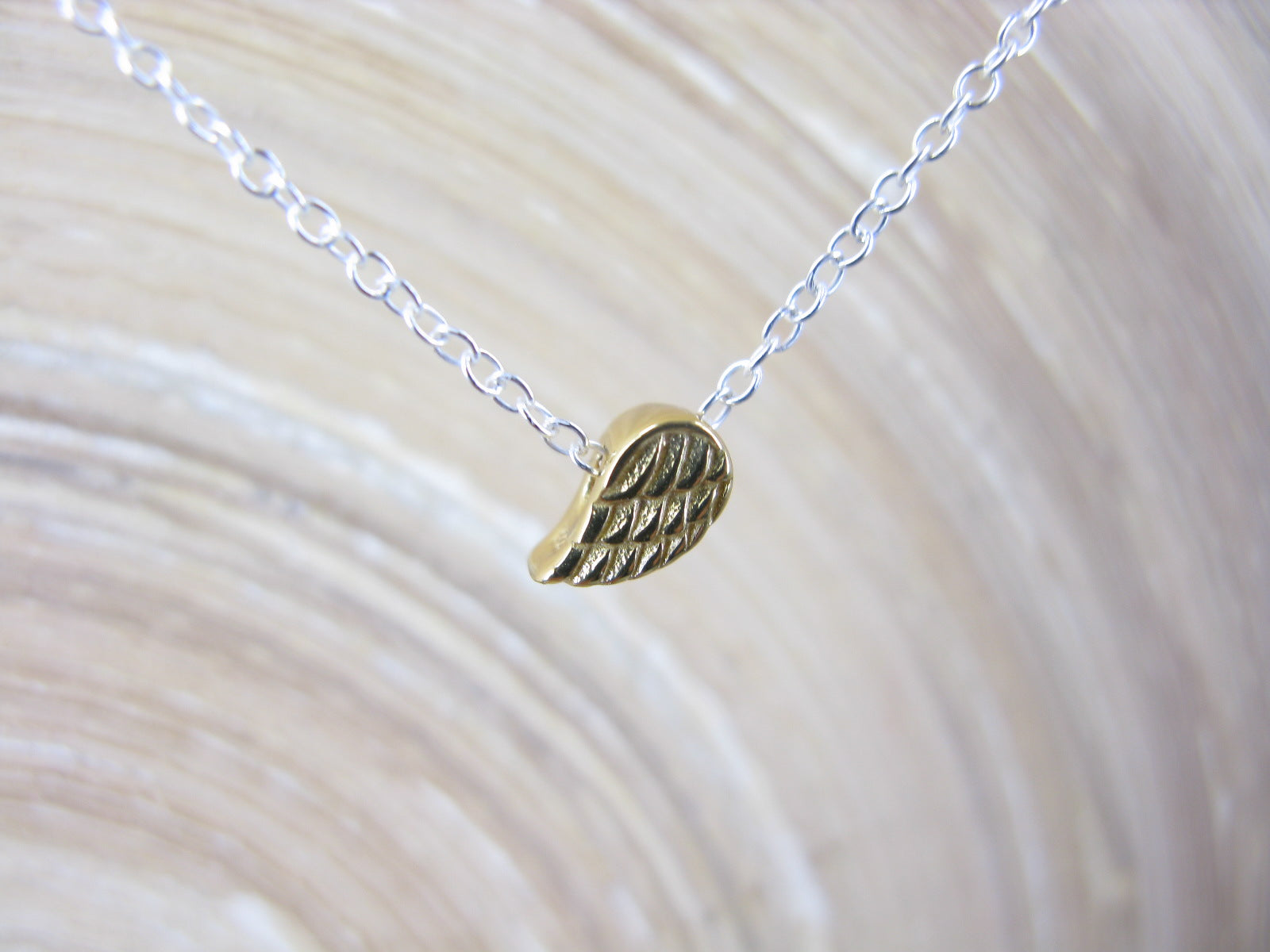 Wing Gold Plated 925 Sterling Silver Pendant Chain Necklace