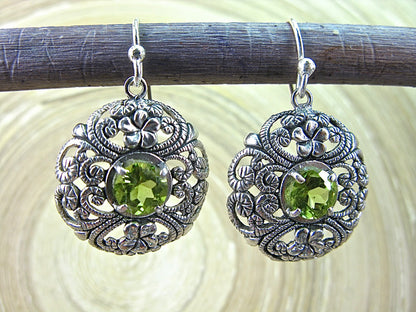 Balinese Filigree Peridot 925 Sterling Silver Earrings Earrings - Faith Owl