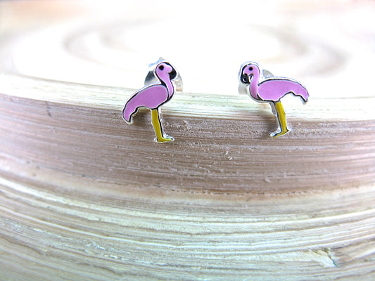 Flamingo 925 Sterling Silver Stud Earrings