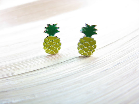 Pineapple 925 Sterling Silver Stud Earrings Stud Faith Owl - Faith Owl