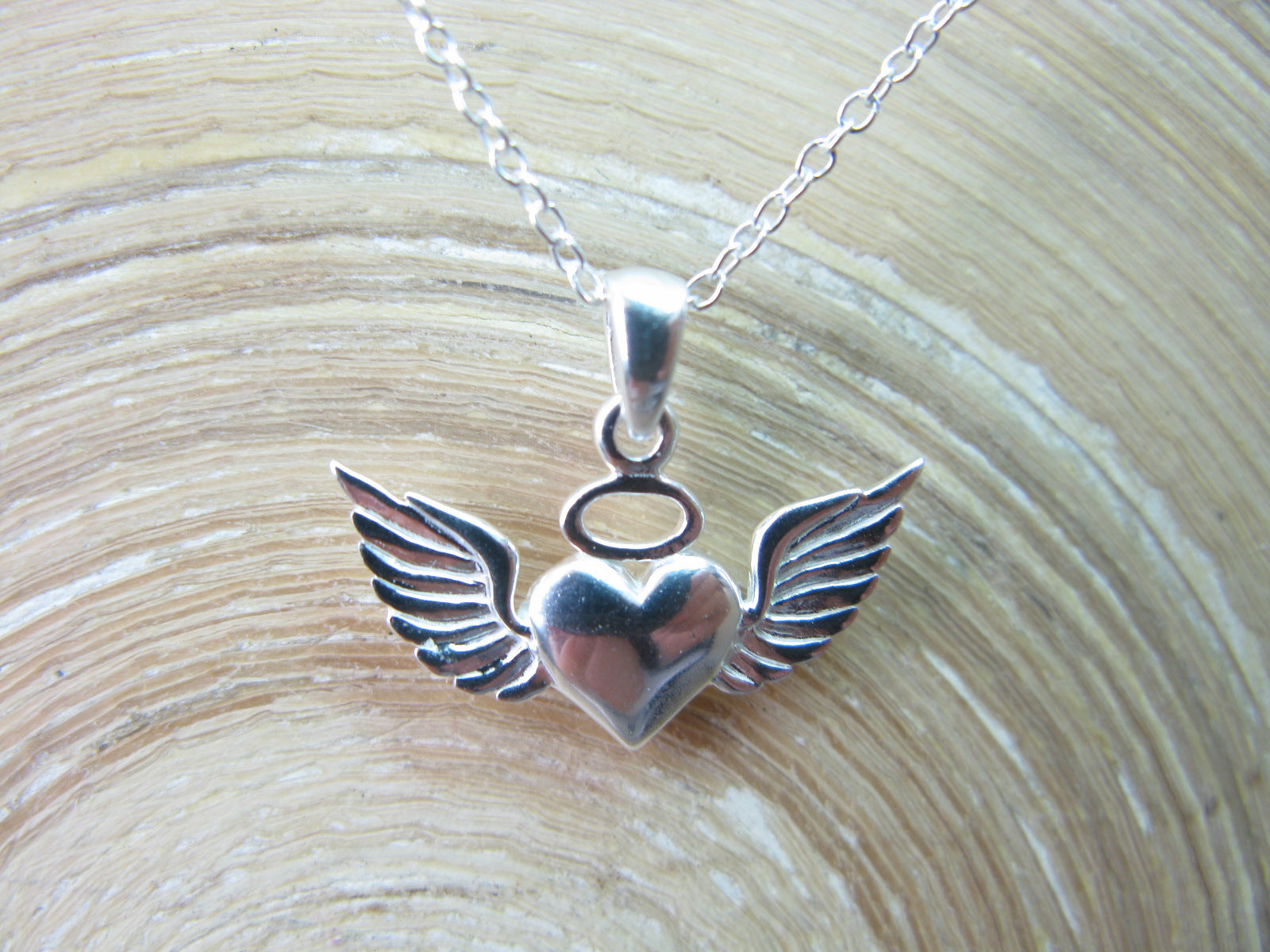 Wing Heart Pendant in 925 Sterling Silver