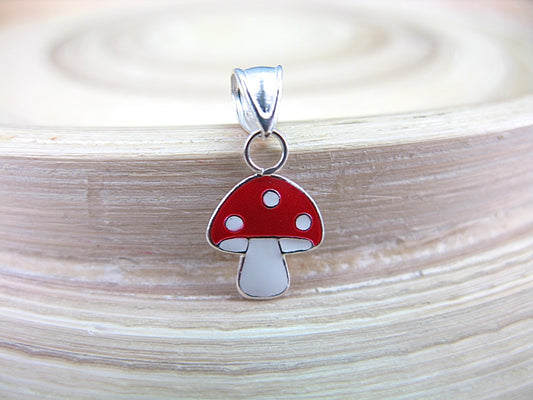 Red Mushroom 925 Sterling Silver Pendant Pendant Faith Owl - Faith Owl