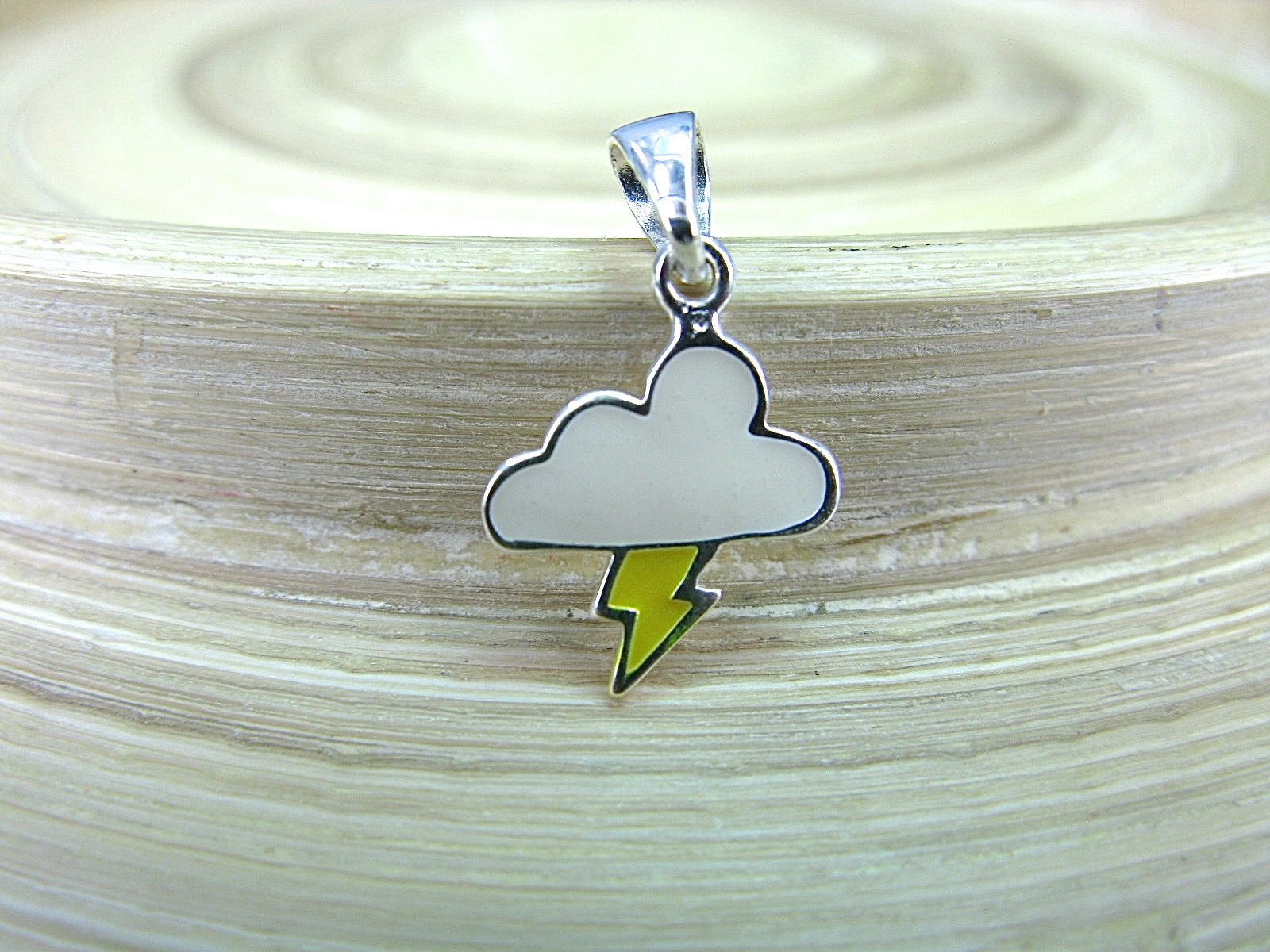 Cloud Lightning 925 Sterling Silver Pendant Pendant - Faith Owl