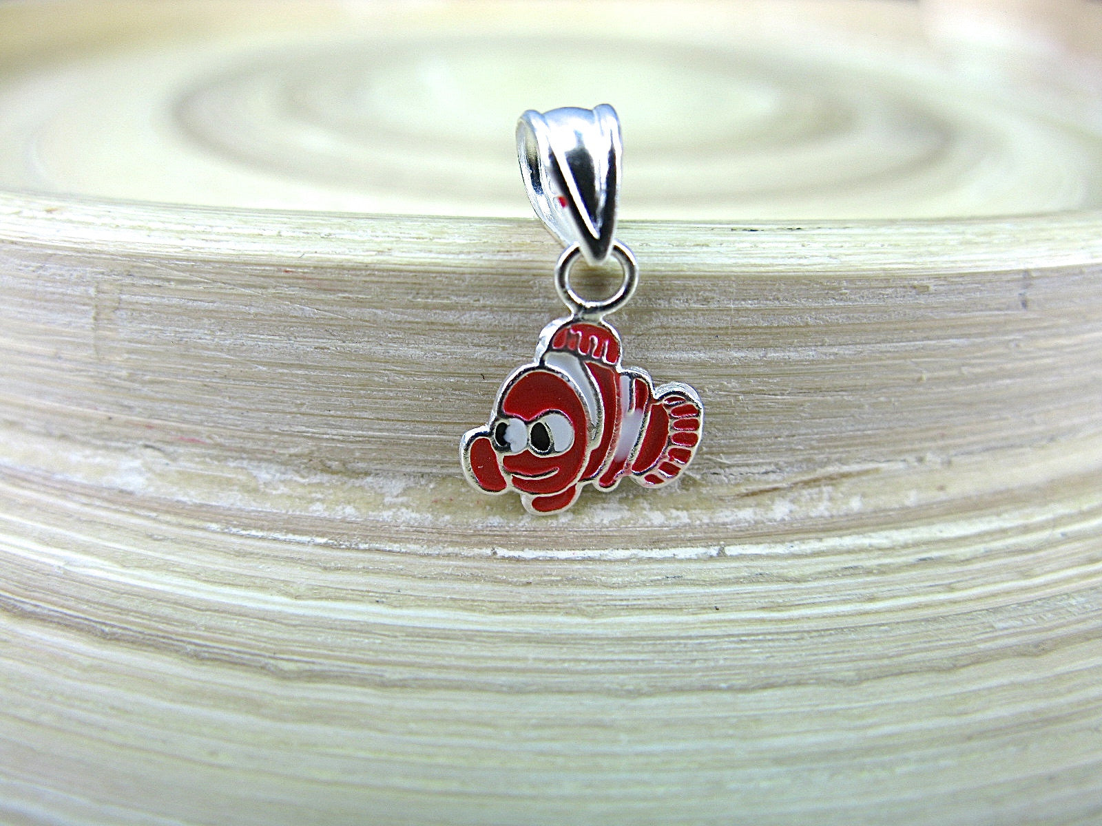 Red Fish 925 Sterling Silver Pendant Pendant Faith Owl - Faith Owl