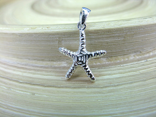 Starfish Hammered 925 Sterling Silver Pendant Pendant Faith Owl - Faith Owl