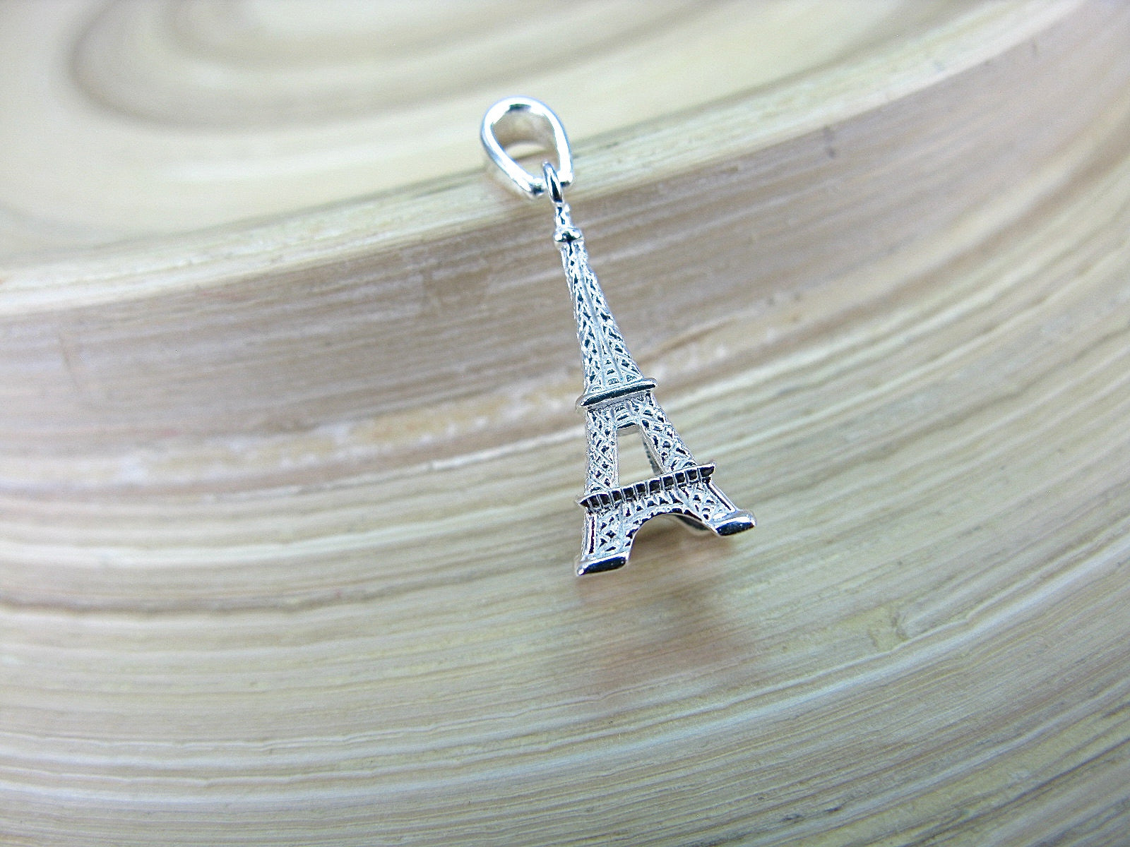 3D Eiffel Tower 925 Sterling Silver Pendant Pendant - Faith Owl