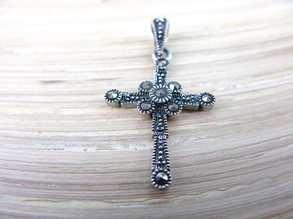 Cross Marcasite 925 Sterling Siliver Pendant Pendant - Faith Owl