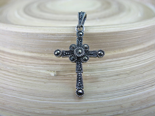 Cross Marcasite 925 Sterling Siliver Pendant Pendant - Faith Owl