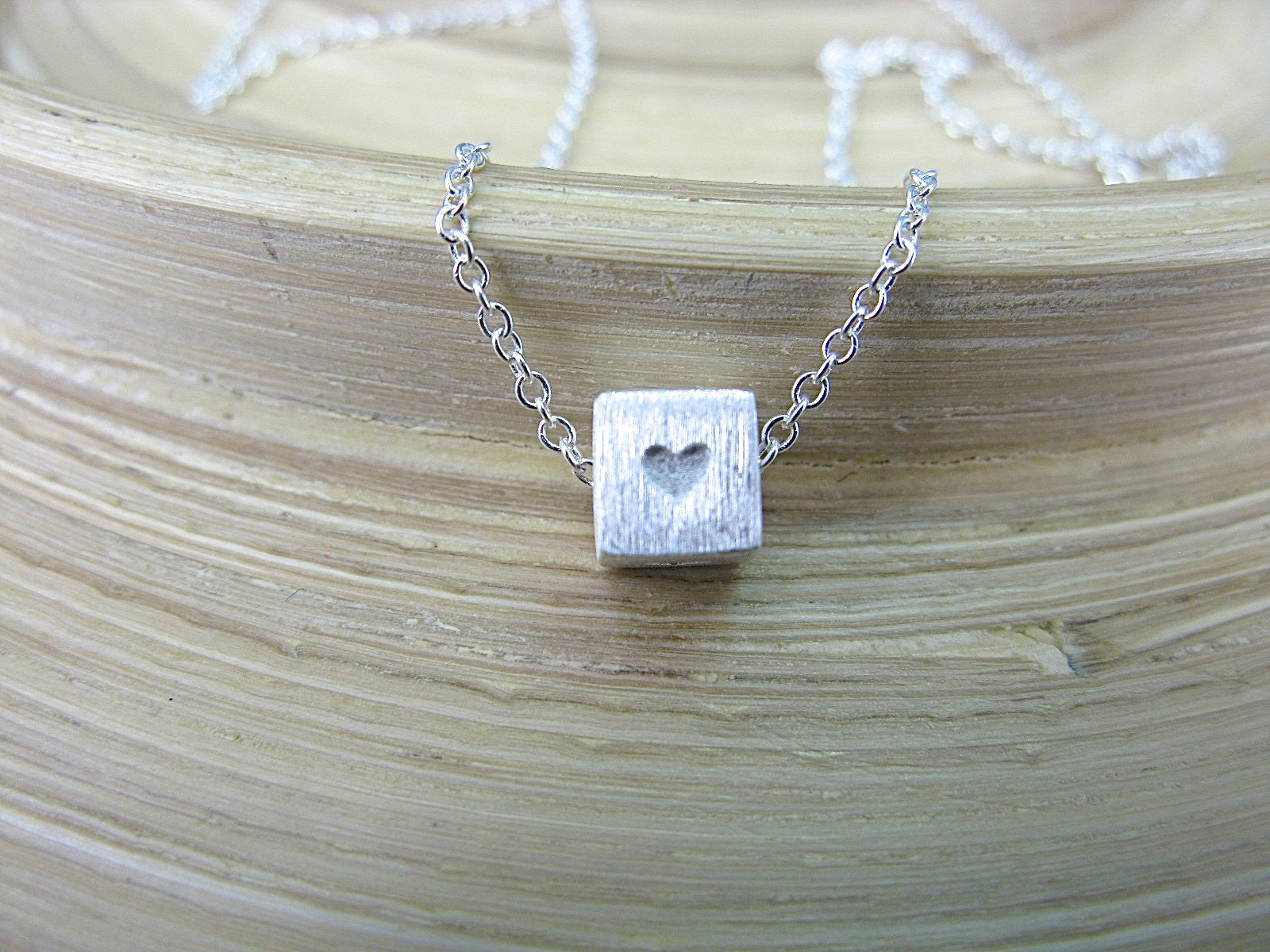 Heart Square 925 Sterling Silver Chain Necklace Necklace Faith Owl - Faith Owl