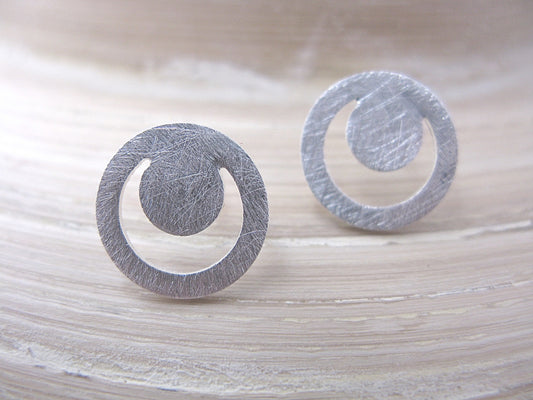 Geometric Round Filigree Matt 925 Sterling Silver Studs Earrigns Stud - Faith Owl